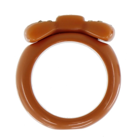 *SOLD* Chanel CC Rhinestone Ribbon Ring - Picture 6 of 9